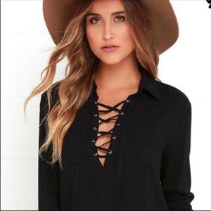 Lulu's Tops - Sale!! Lulu’s laceup top Lulu's Tops - Sale!! Lulu’s laceup top